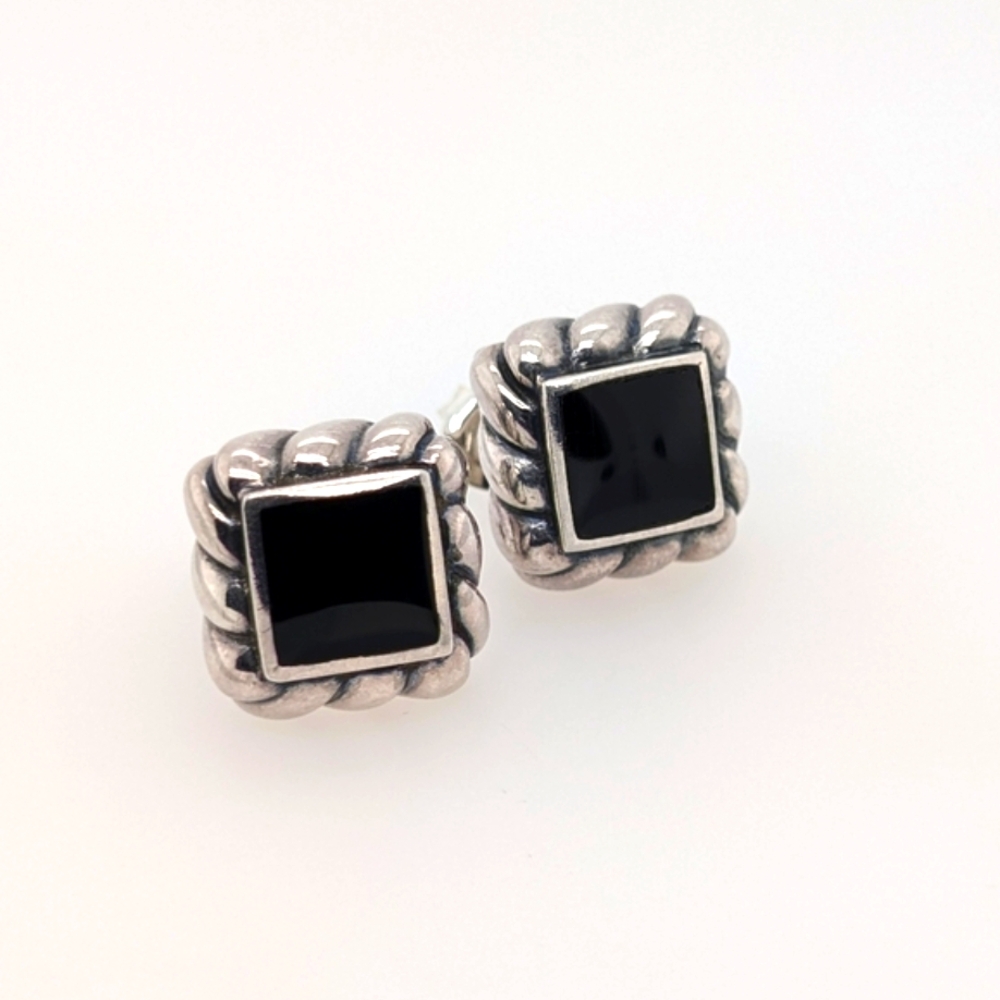 925 Silver Earrings with Onyx.